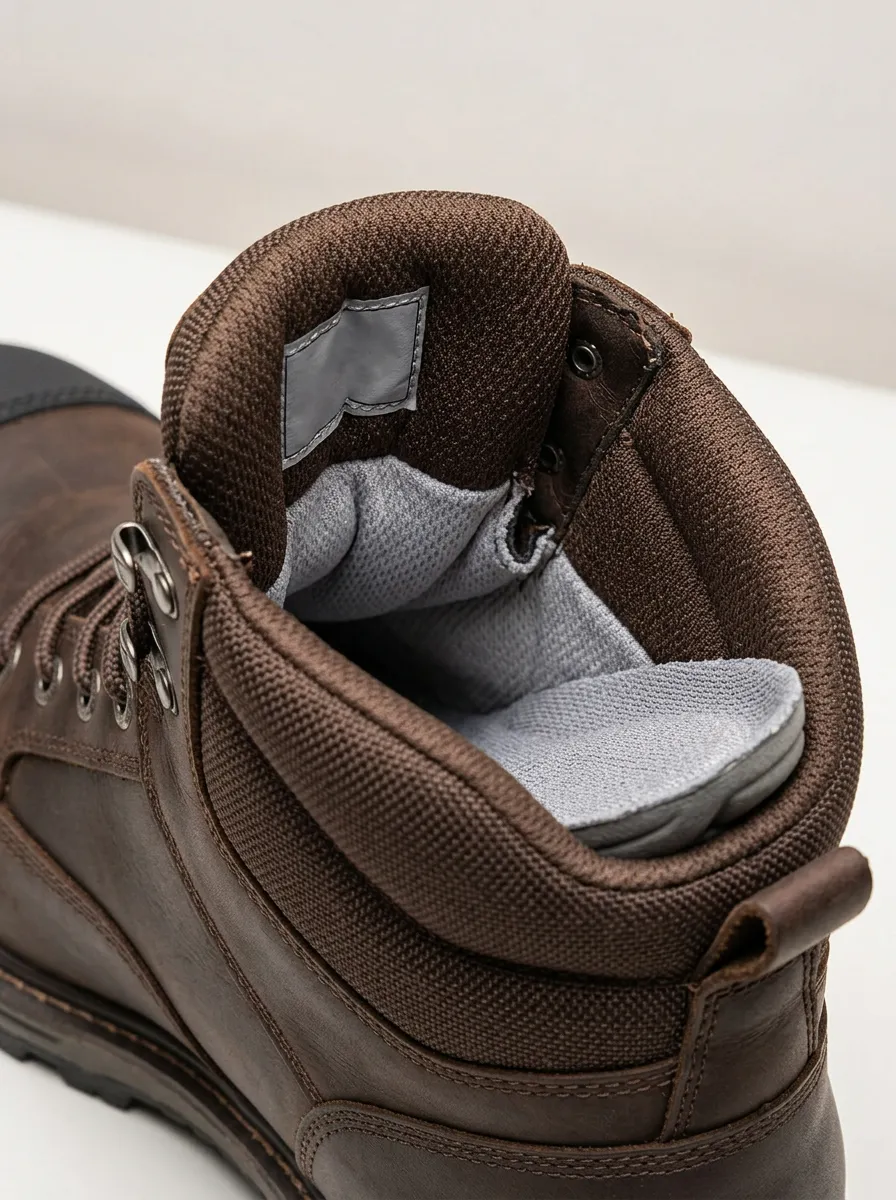 Hiking-Inspired Leather-Look Men's Waterproof Work Boots