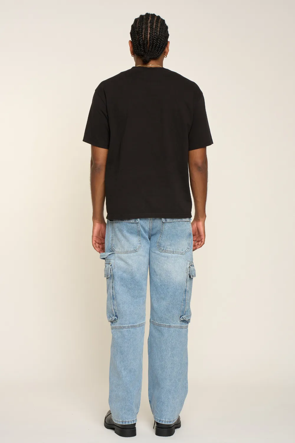 Men's Heavyweight Baggy Fit Cargo Denim Jeans