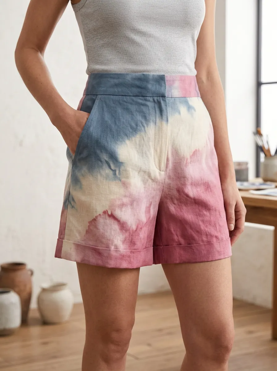 Women's Refined Casual Summer Tie-Dye Printed Shorts