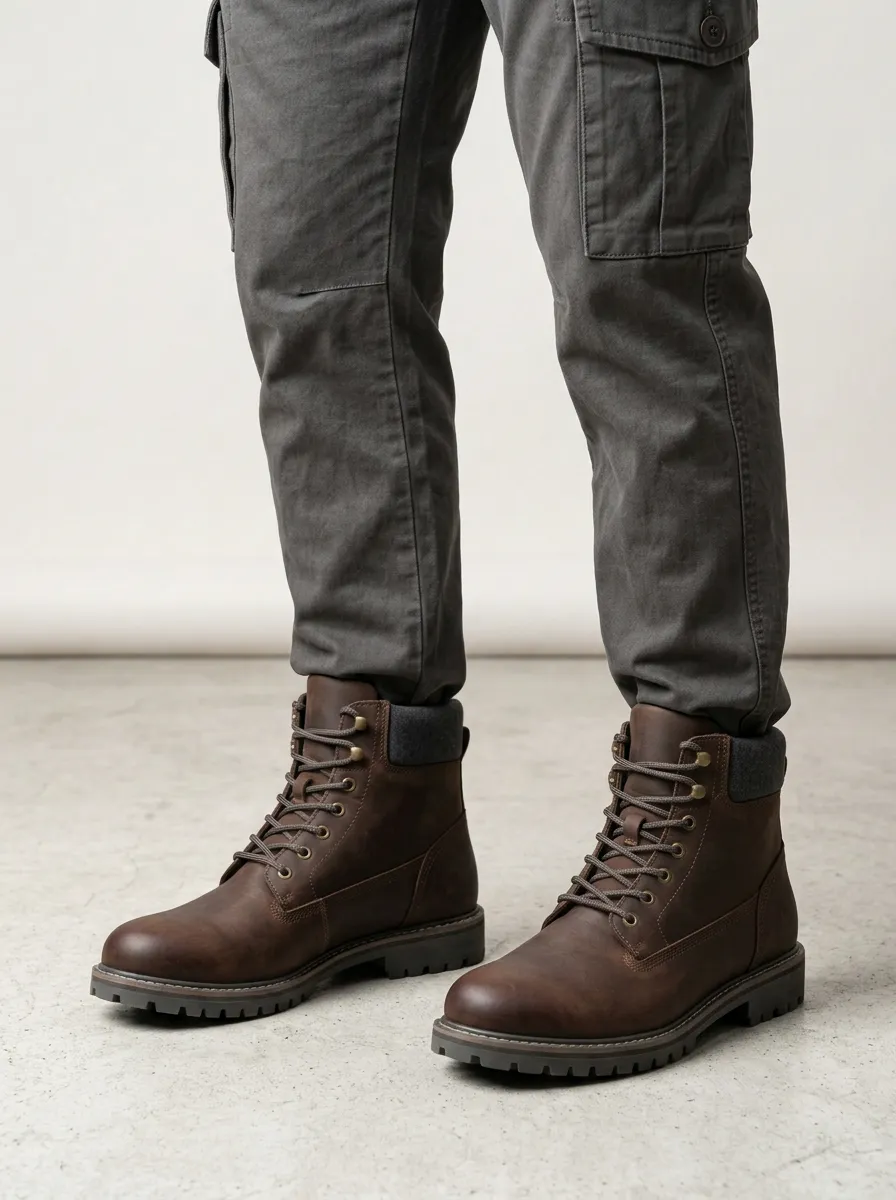 Men's Padded Collar Work Boots