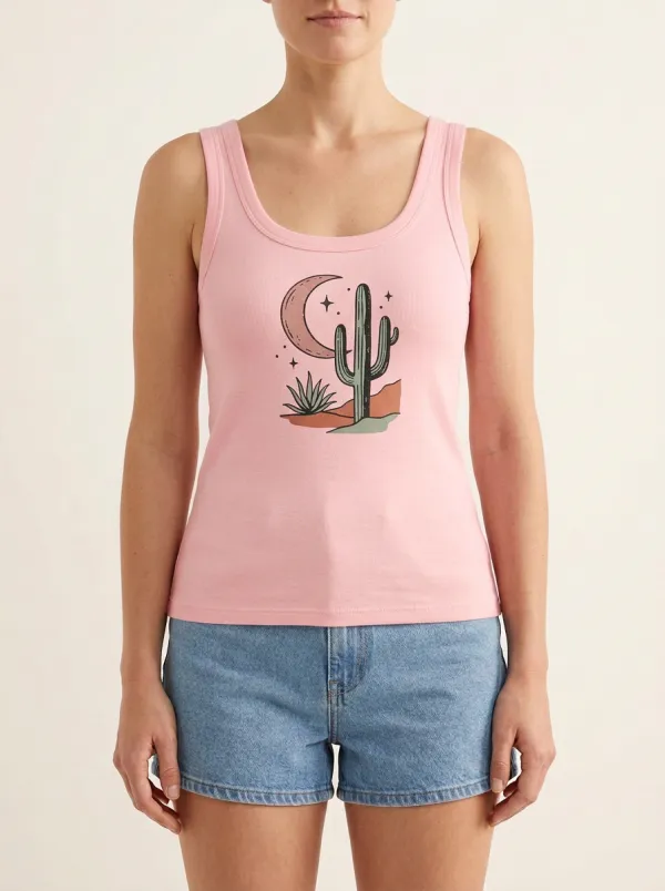 Cactus Moon Built-In Bra Tank Top