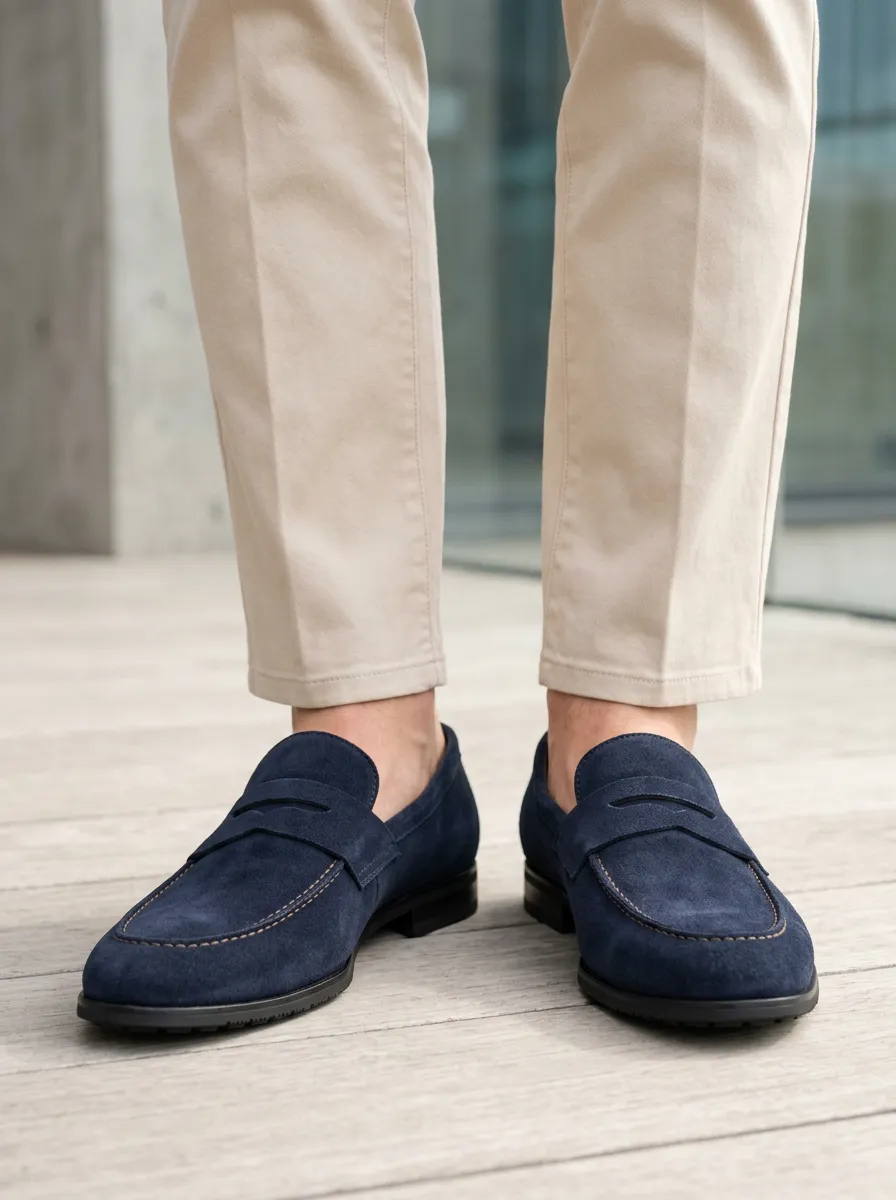Men's Structured Penny Loafers