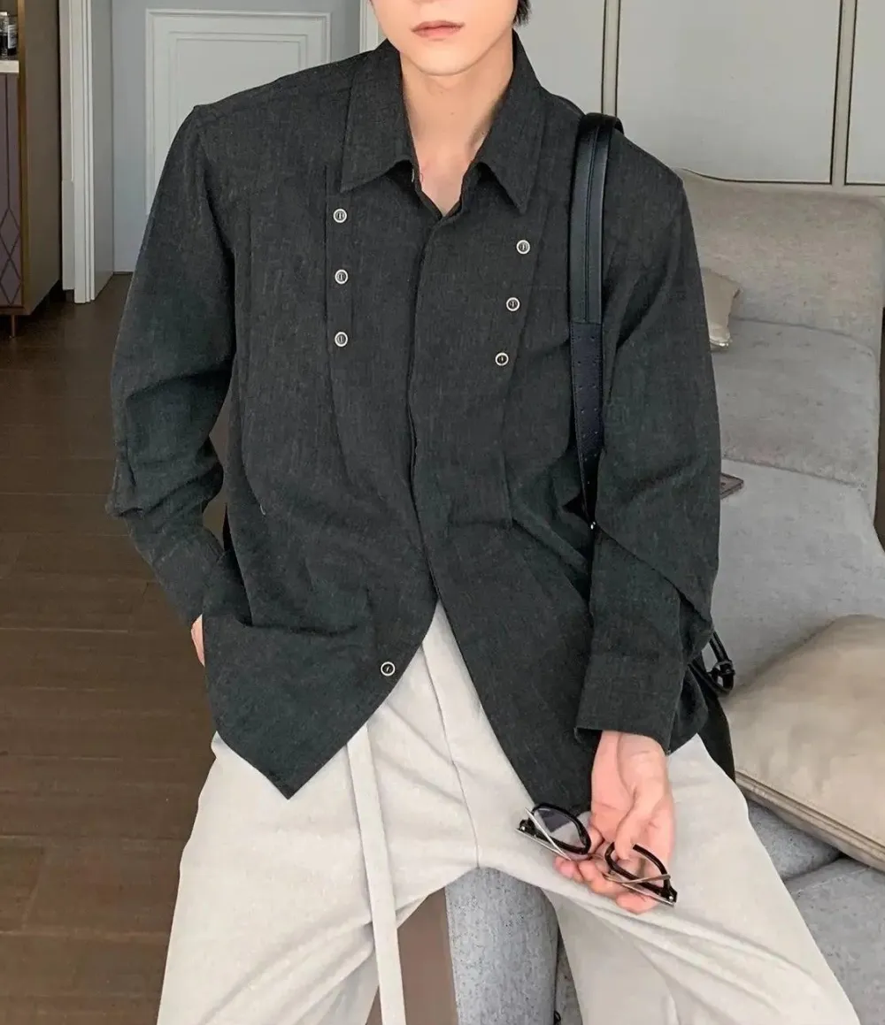 Pleated Relaxed Fit Shirt