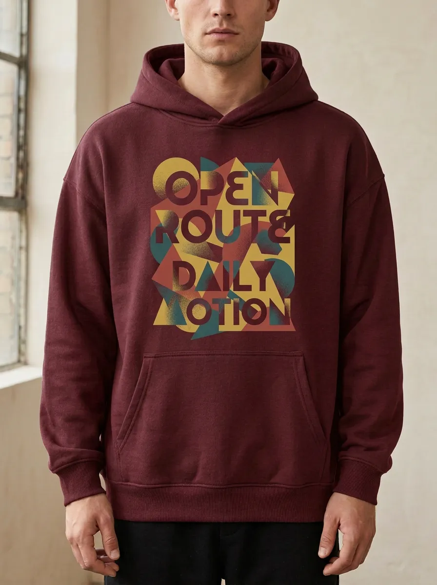 Men's Geometric Graphic Pocket Front Hoodie