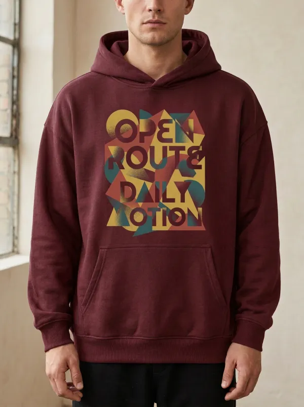 Men's Geometric Graphic Pocket Front Hoodie