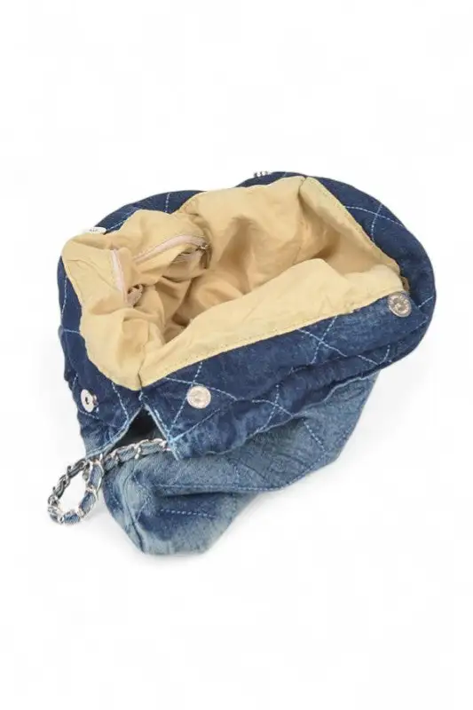Denim Quilted Shoulder Bag