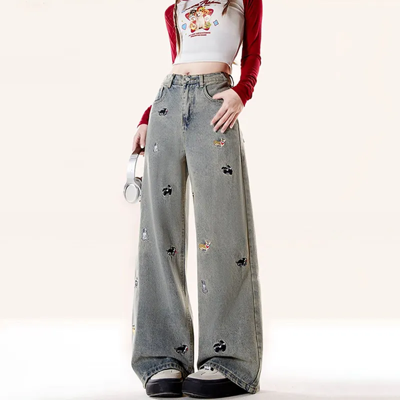 Puppy Wide Leg Jeans