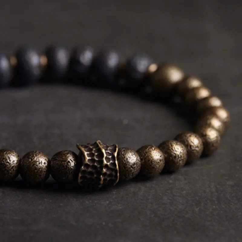 Lava Rock Beads Adsorb Negative Copper Bracelet