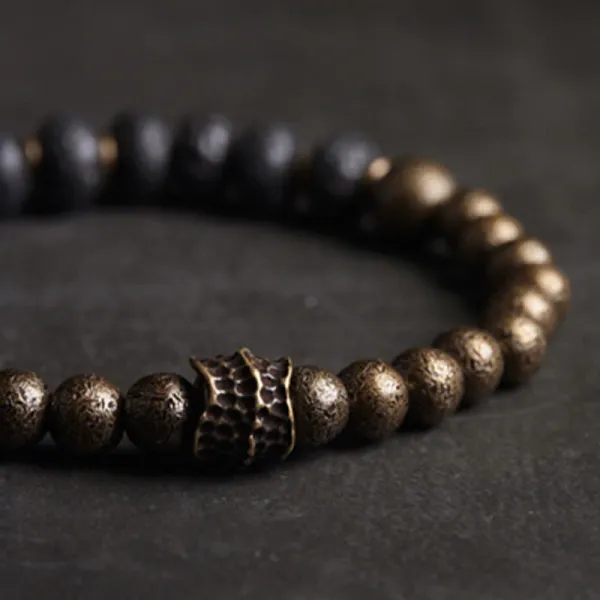 Lava Rock Beads Adsorb Negative Copper Bracelet