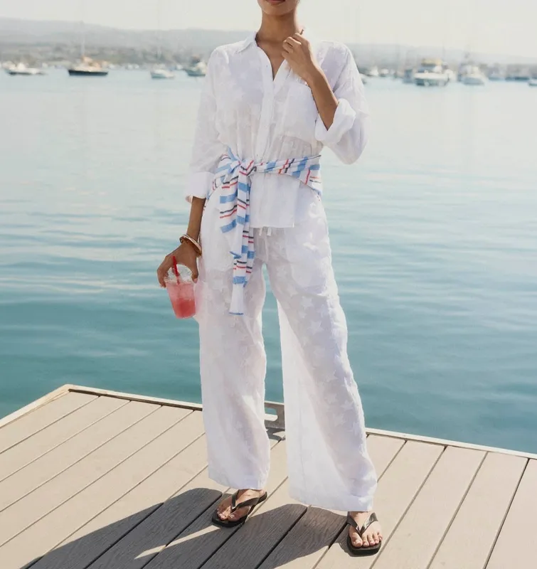 Star Button Down Top