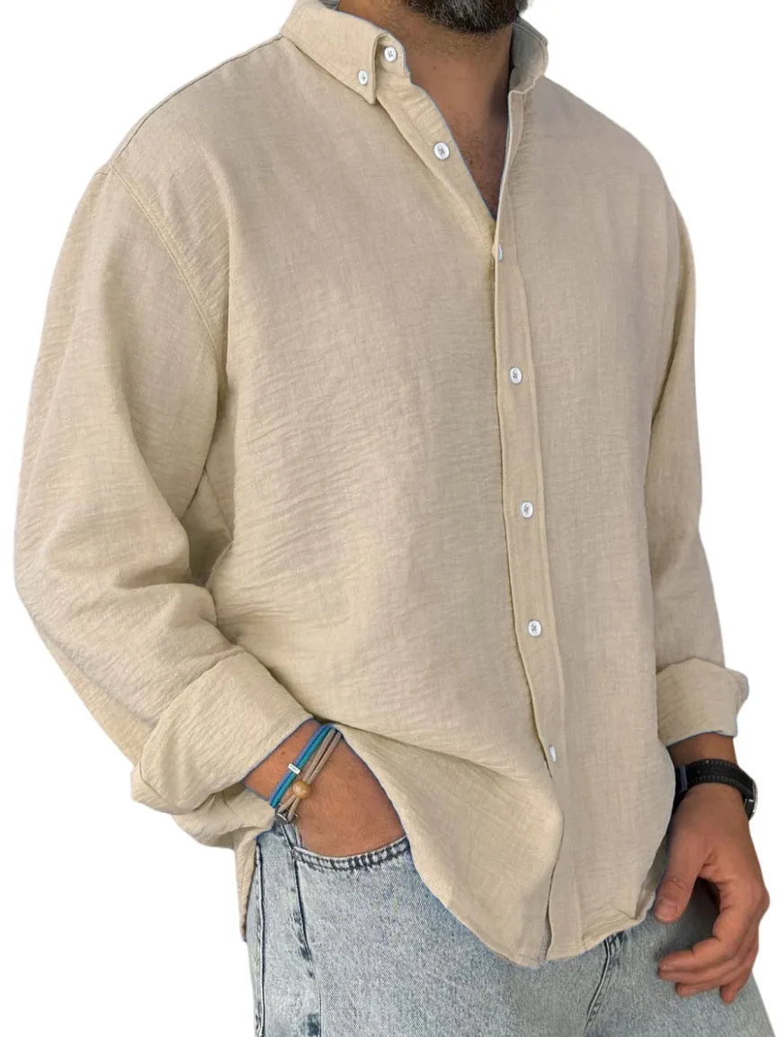 Utility Long Sleeve Open Collar Shirt