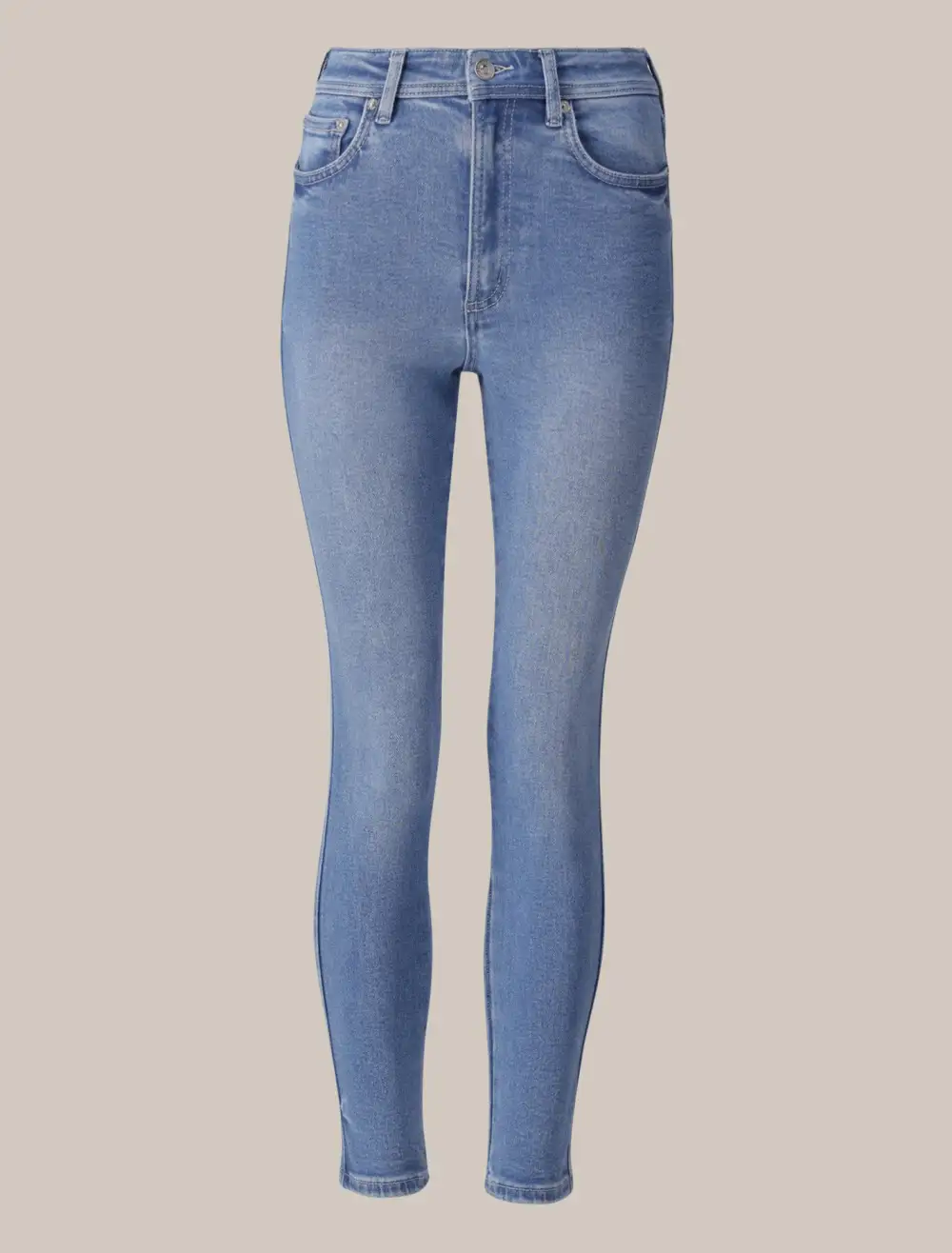Light Wash Mid-Rise Straight Leg Jeans
