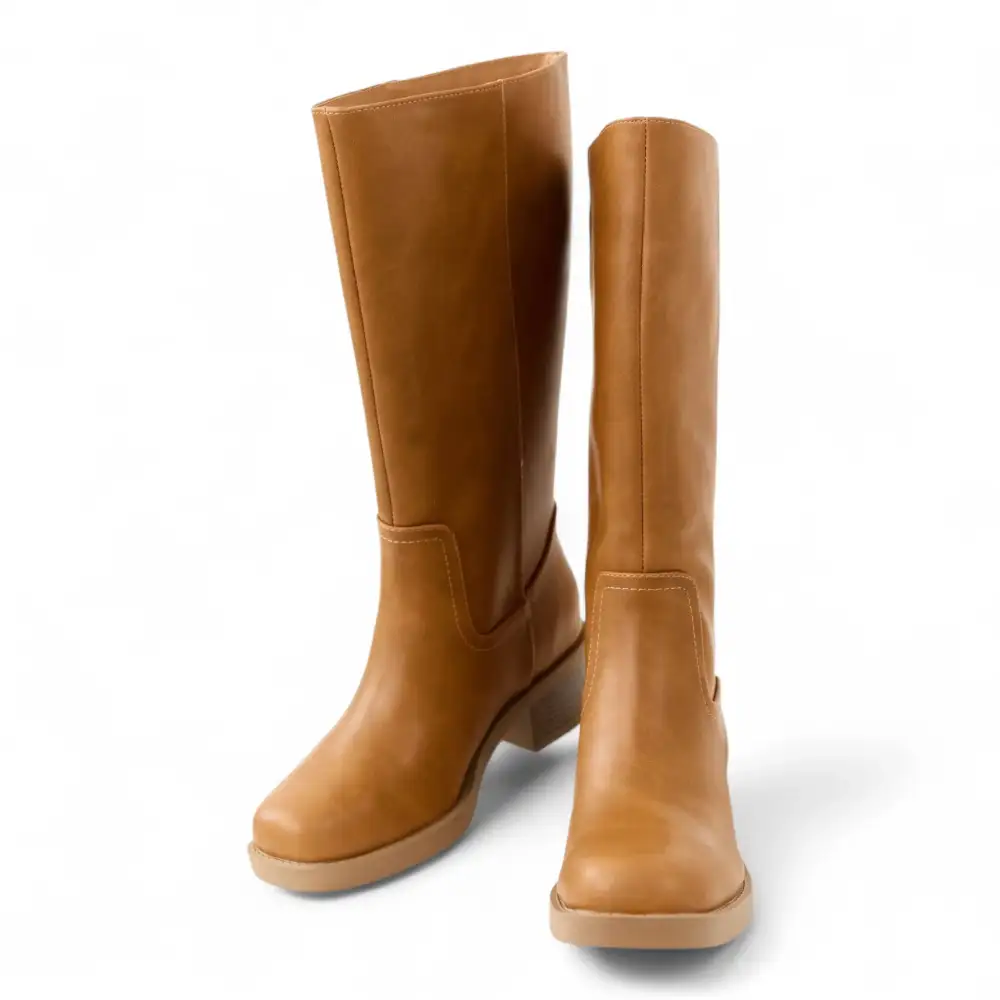 Belvin Square Toe Block Heel Tall Boot