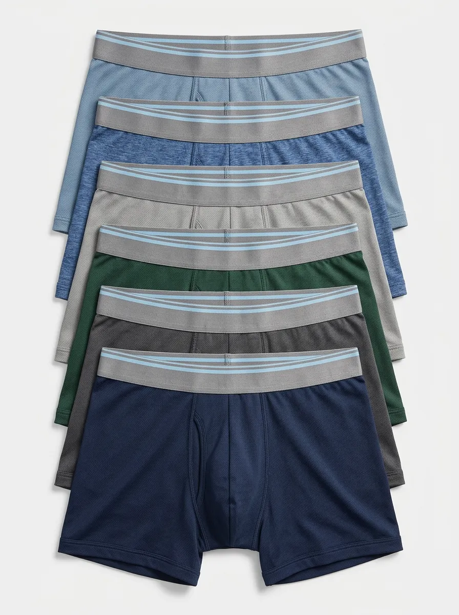 Men's Breathable Mesh Performance 6-Pack Boxer Briefs