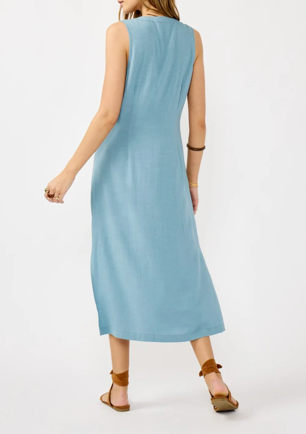 Side Slit Button Up Dress
