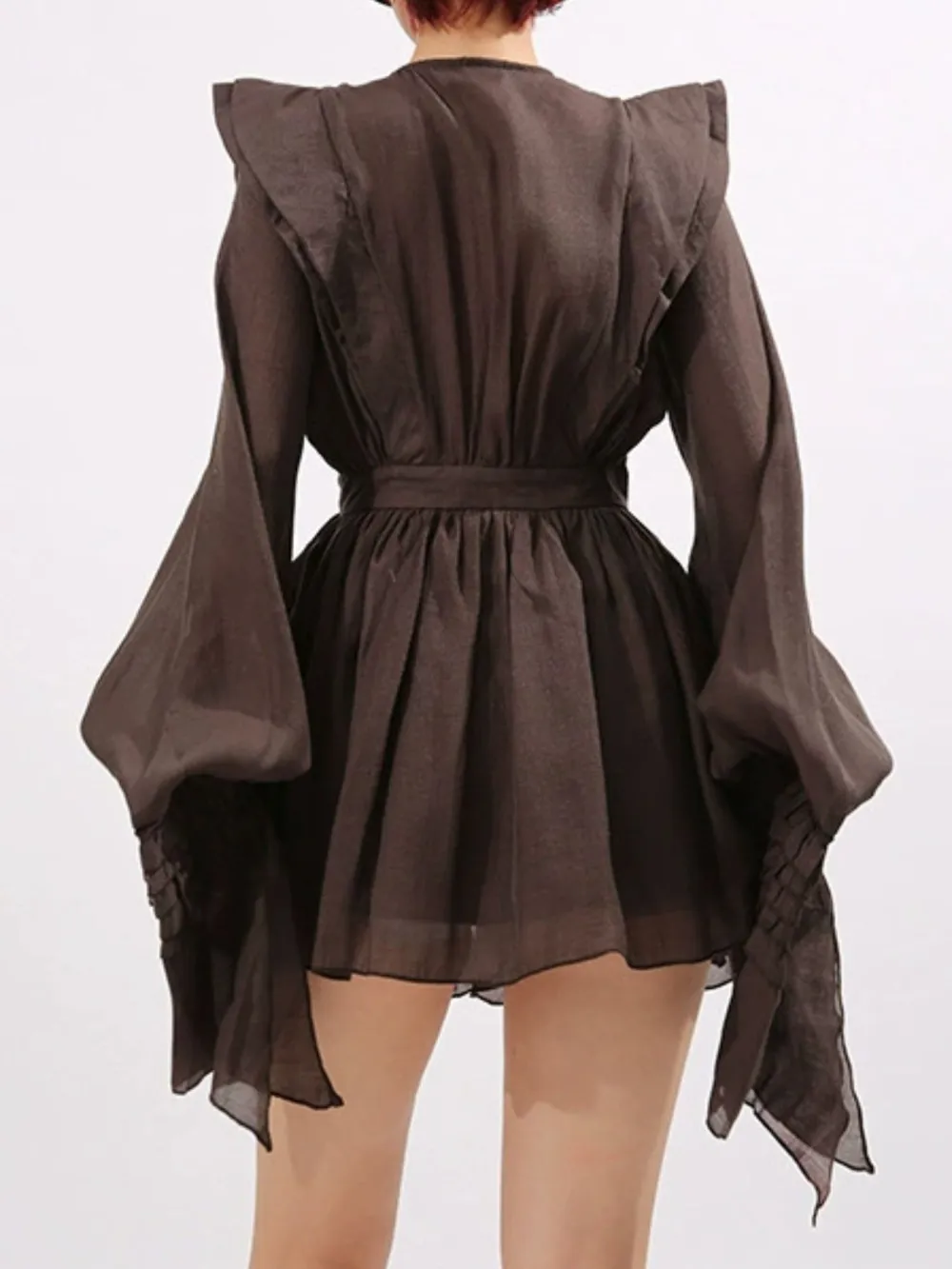 Soft Touch Ruffle Long Sleeve Mini Dress