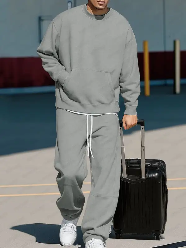 Cotton Blend Sweatshirt & Pants Set