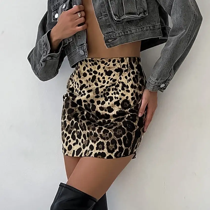 High Waist Animal Print Skirt