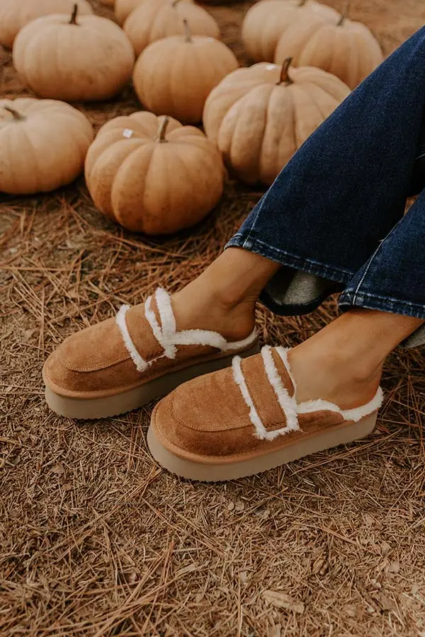Faux Suede Platform Mules