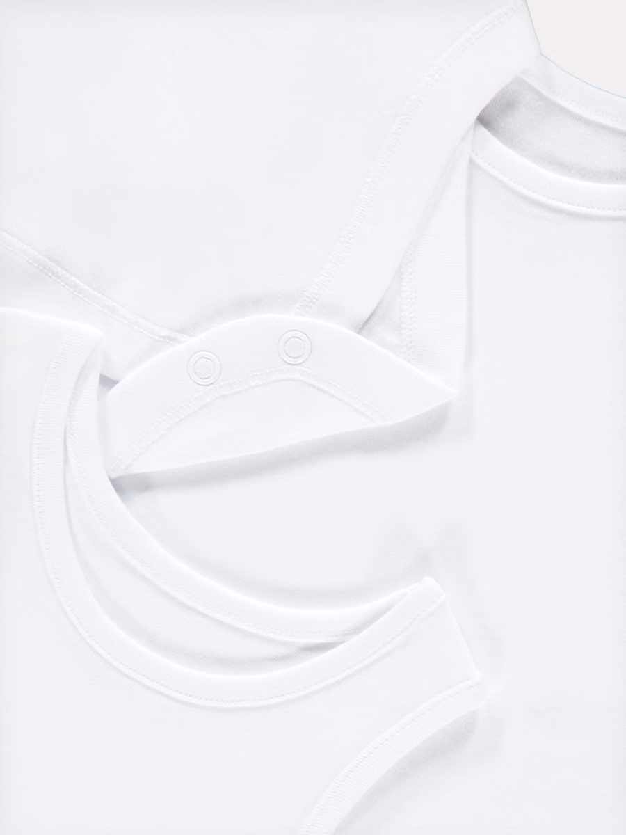 White Sleeveless Bodysuits 5 Pack detail 1