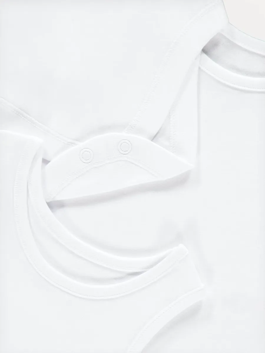 White Sleeveless Bodysuits 5 Pack