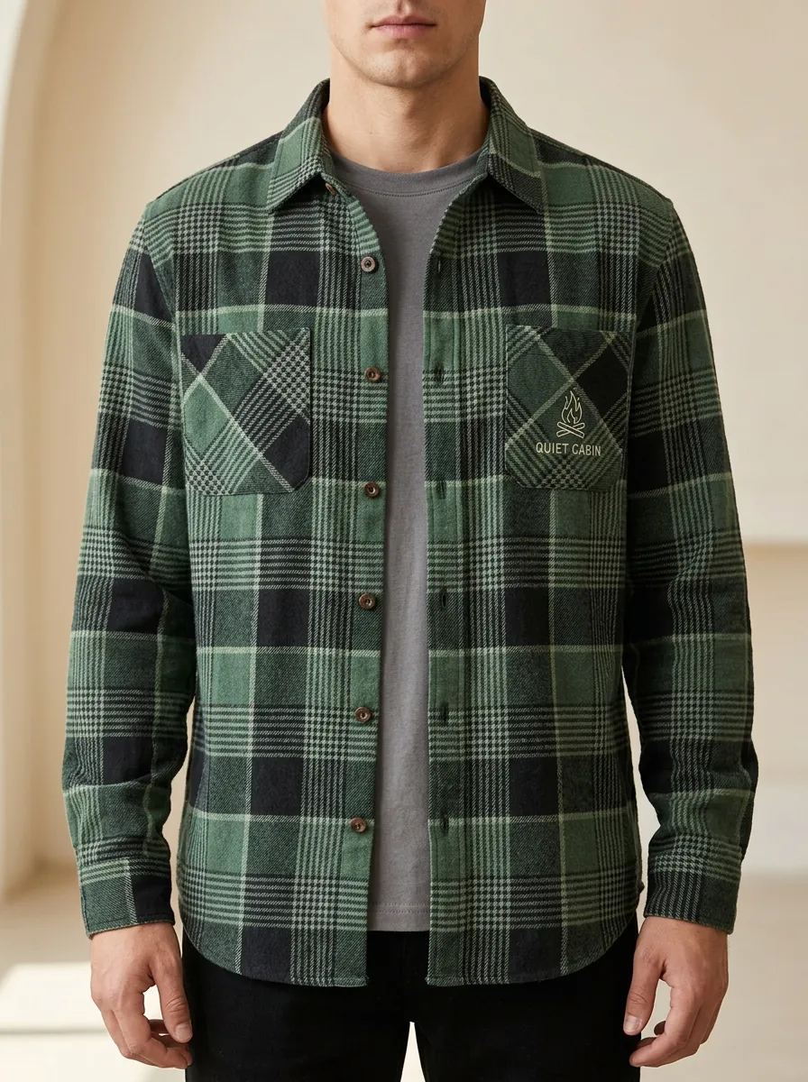 Forest Plaid Tonal Button Shirt