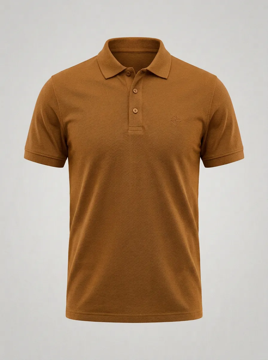 Modern Compass-Detail Men's Polo Shirt