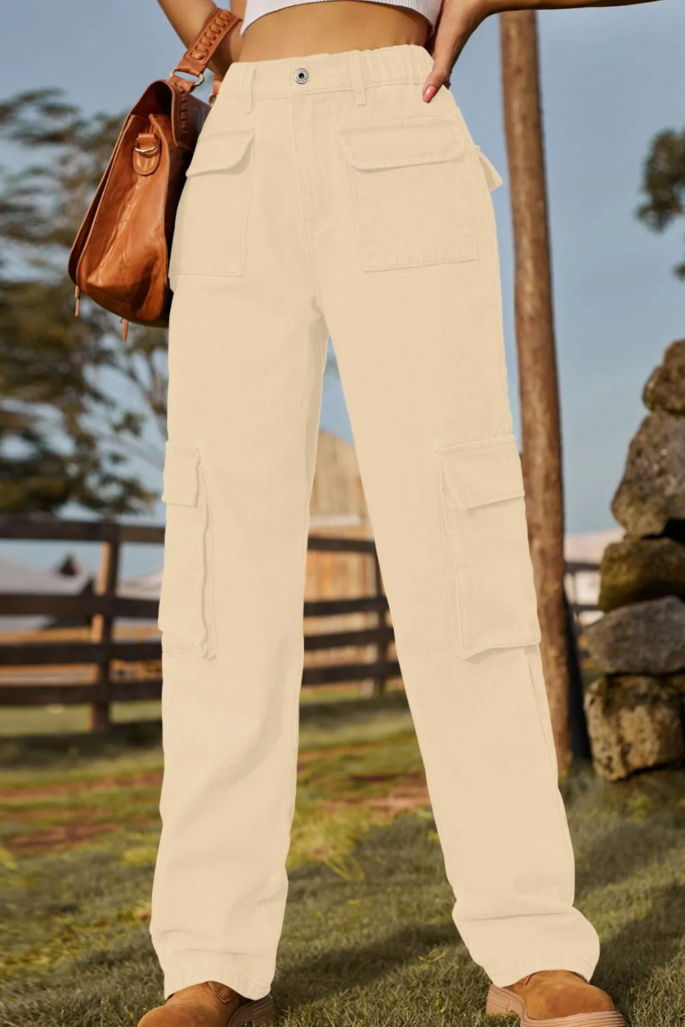 Washed Loose Fit Pocketed Denim Jeans