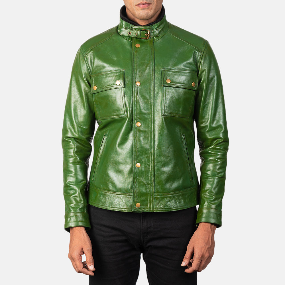 Men's Refined Biker Leather Distressed Jacket