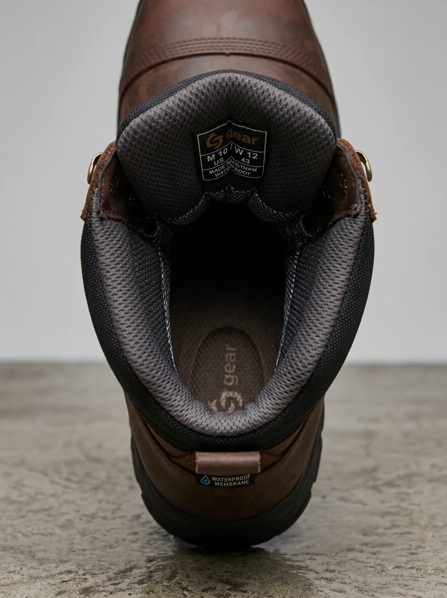 Work-Ready Leather-Look Men's Waterproof Work Boots