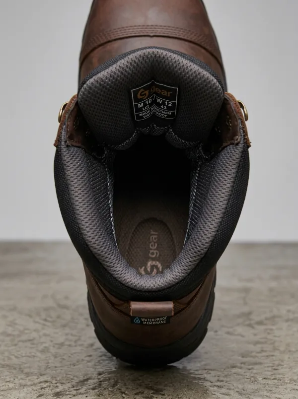 Work-Ready Leather-Look Men's Waterproof Work Boots