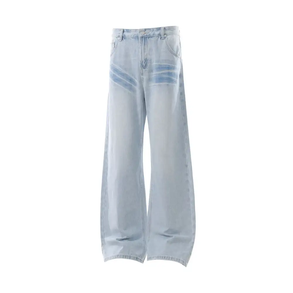 Flare Washed Lightning Detail Denim Jeans