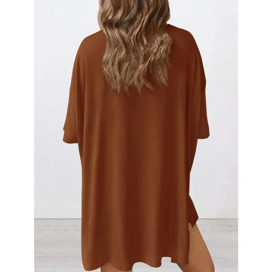 Oversized Round Neck Top and Shorts Set