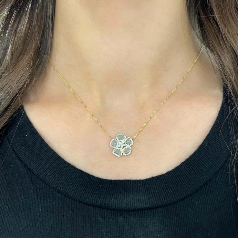 Elegant Floral Diamond Necklace