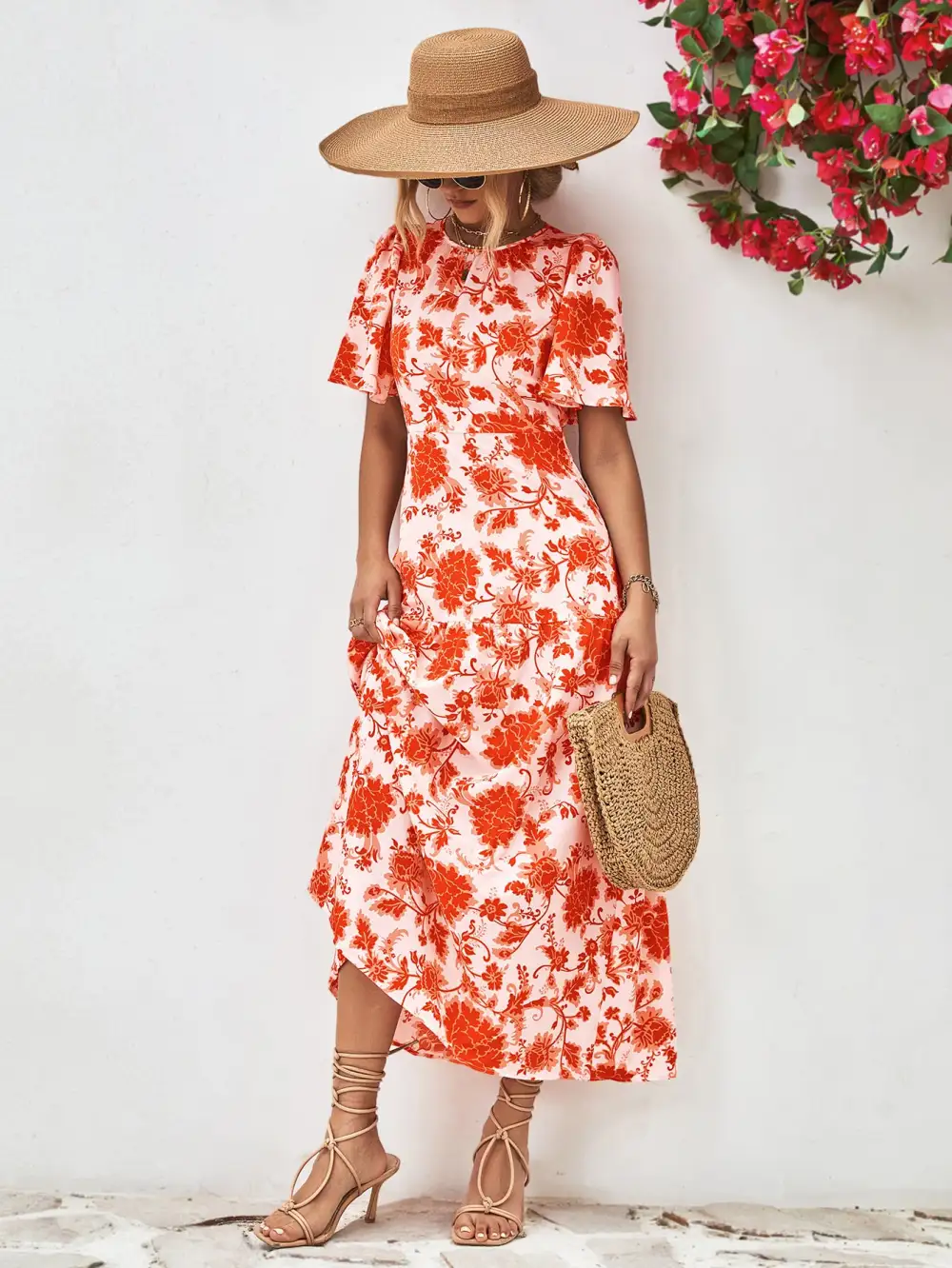 Tie Waist Tie Detail Dress