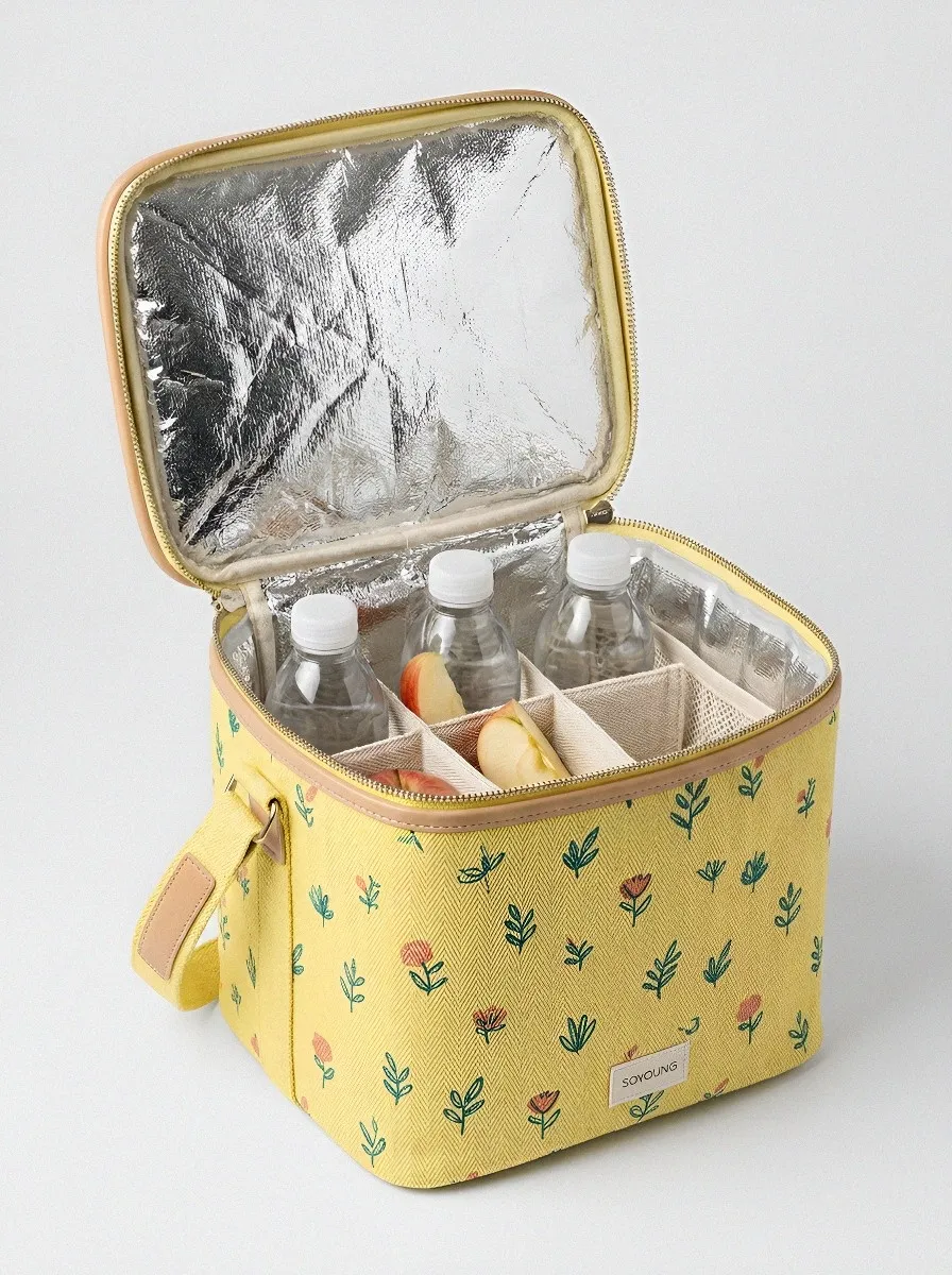 Floral Botanical Pattern Printed Insulated Cooler Bag