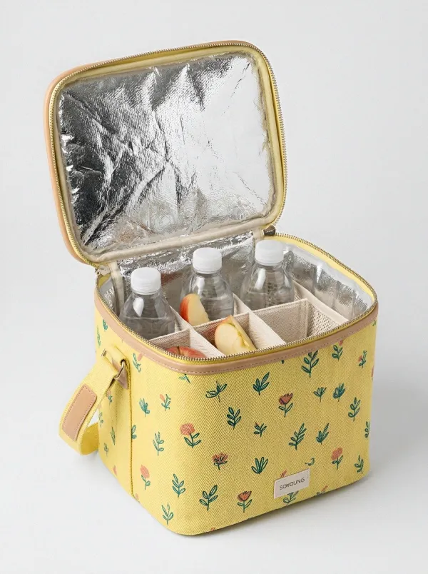 Floral Botanical Pattern Printed Insulated Cooler Bag