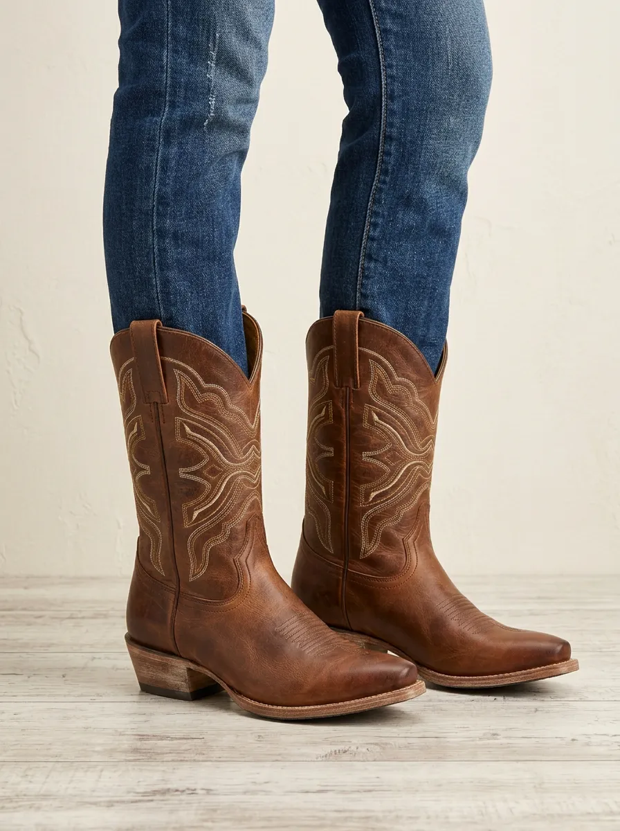 Unisex Retro Pattern Western Cowboy Boots