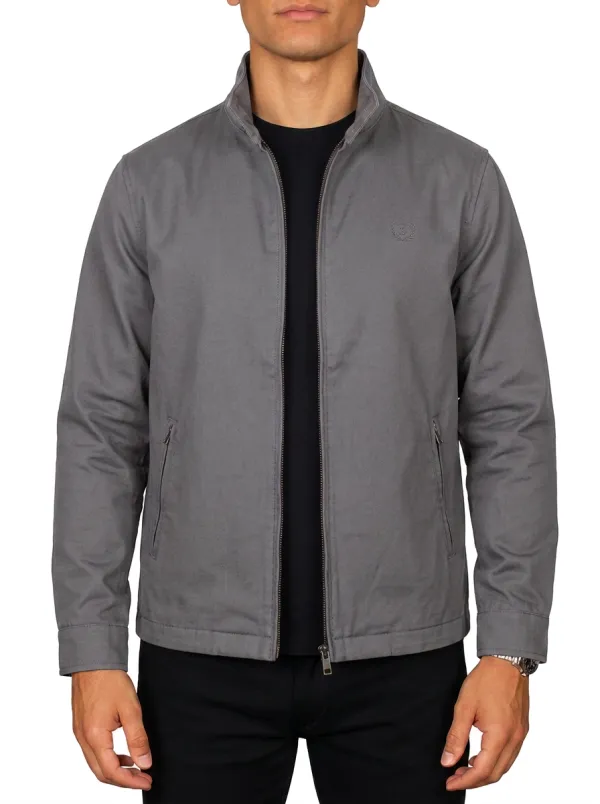Men's Casual Minimalist Navy Blue Zip-up Jacket