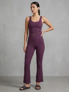 Women's Graphic Ribbed Yoga Inspired Fitness Inspired Tank Top and Flare Pants Active Set