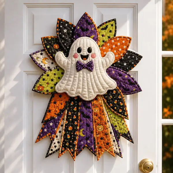 ✨🎃DIY Quilted Halloween Pumpkin Door Hanger Kit