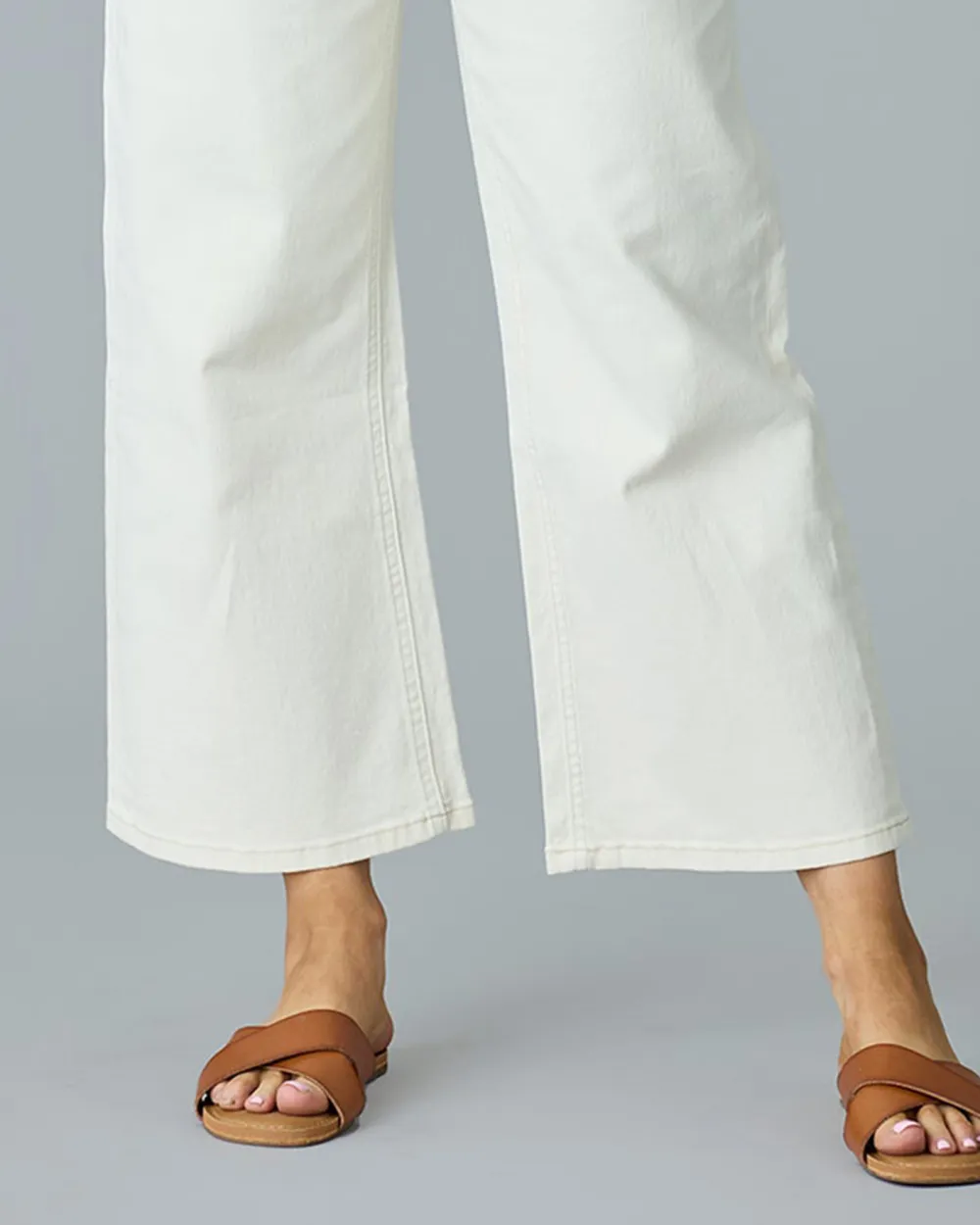 Ecru Wide Leg Jean