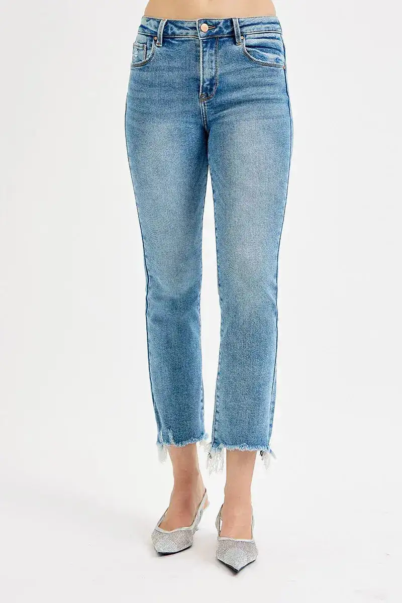 High-Rise Cotton Stretch Denim Jeans