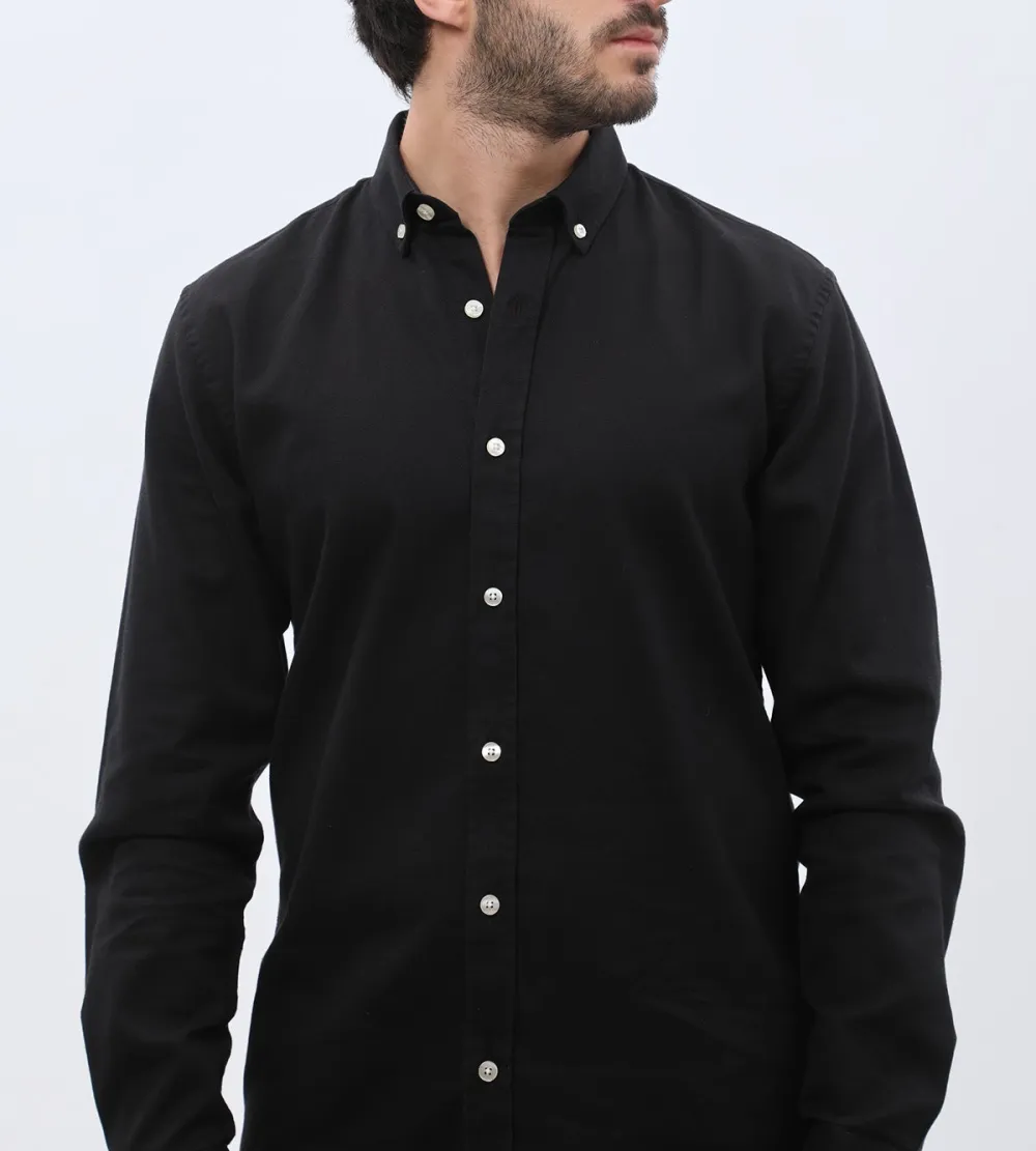 Active Long Sleeve Cotton Basket Weave Men's Button Down Shirt