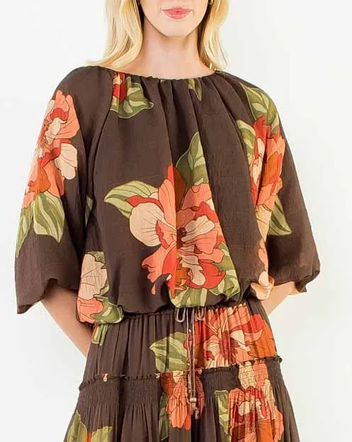 Bubble Hem Floral Top Sets