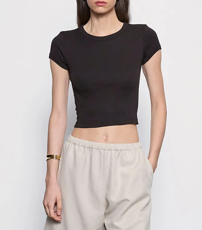 Baby Cropped Tee Black