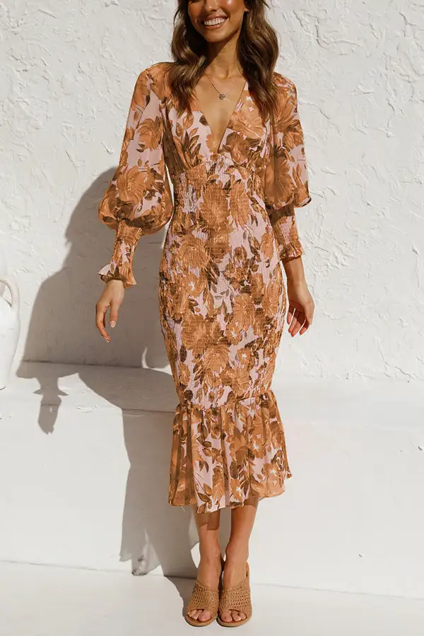 Modern Smocked Coordinating Top And Midi Skirt Set
