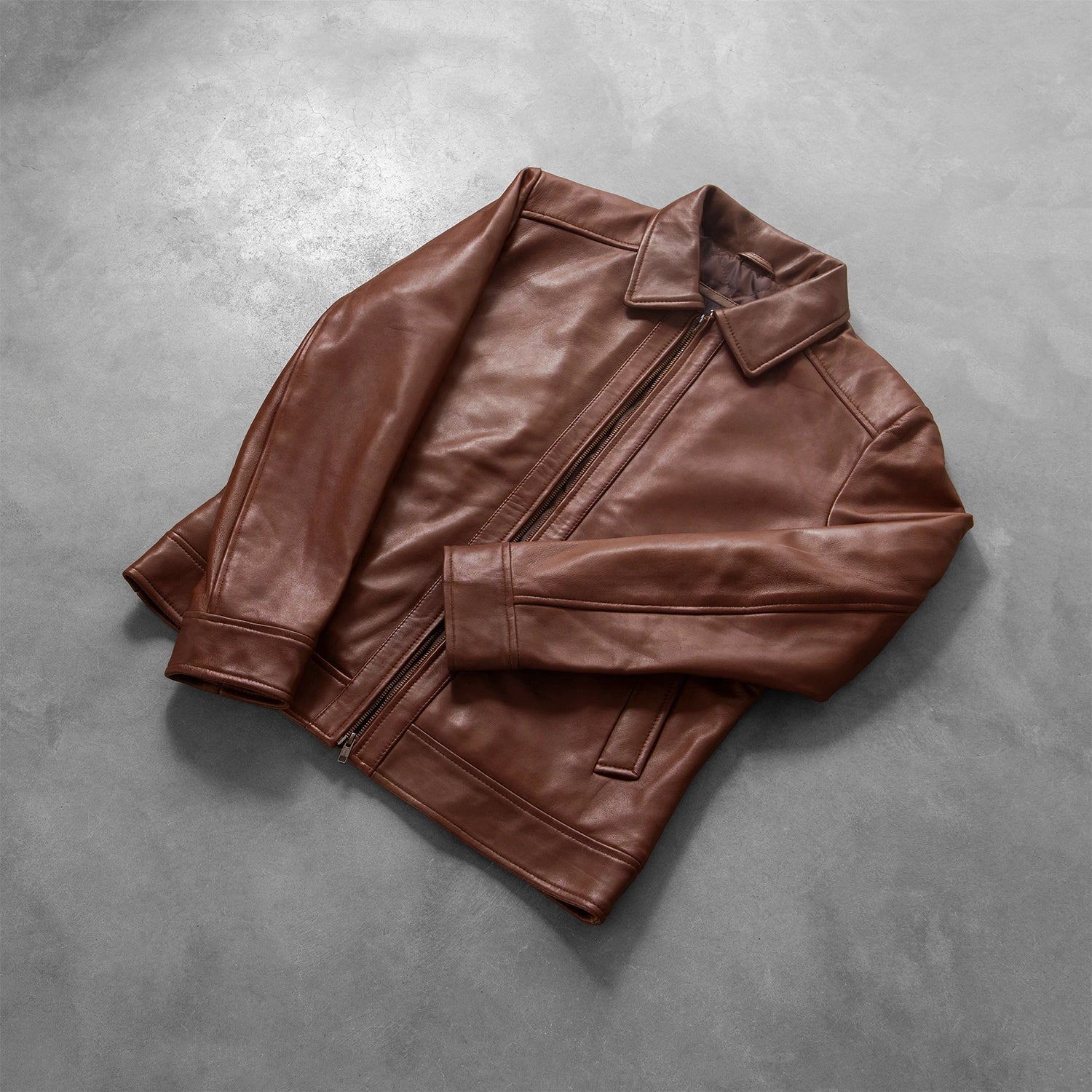 Men's Structured Leather Jacket