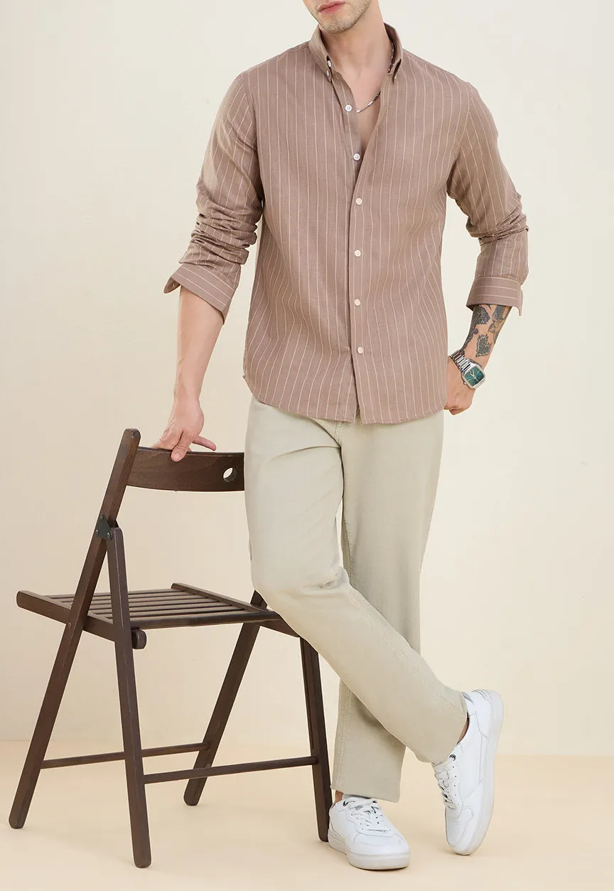 Weekend Striped Slim Fit Button Down Men's Formal Shirt