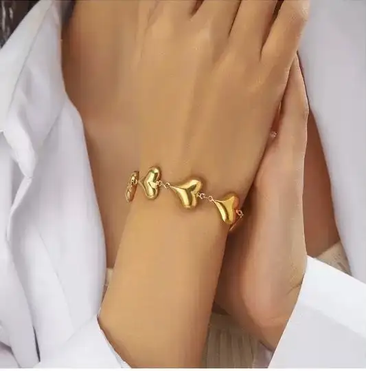 Stainless Steel Heart Statement Fashion Bracelet